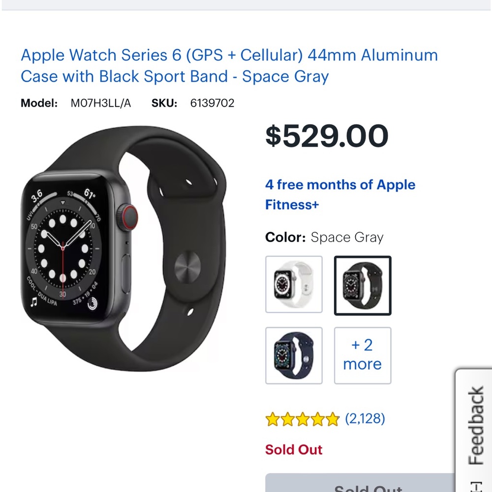Apple Watch Series 6 GPS + Cellular 44mm